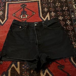 Re/done 50s black denim shorts